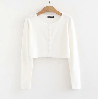 Button Up Cropped Cardigan
