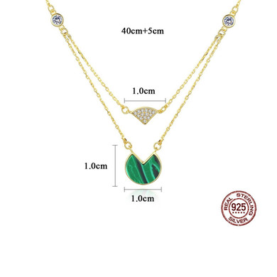 925 Sterling Silver Malachite Pendant Necklace 925 Sterling Silver Malachite Pendant Necklace