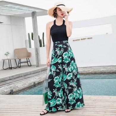 's Casual Retro Print Bohemian Beach Pants