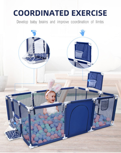 Babyified Foldable Playpen With Safety Barrier