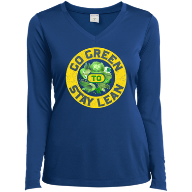 Ladies' LS Performance V-Neck T-Shirt Go Green