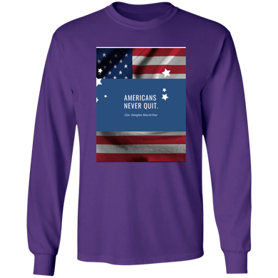Men's LS Ultra Cotton T-Shirt Americans Never Quit
