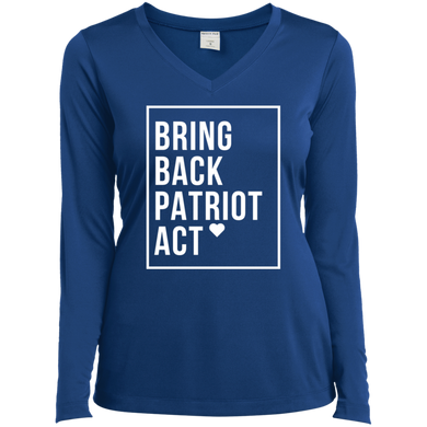 Ladies' LS Performance V-Neck T-Shirt Bring Back Patriot Act