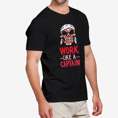 Short-Sleeve Men's Cotton T-Shirt Work Like A Captain