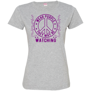 Short-Sleeve Womens T-Shirt Wear Something Purple For Peace