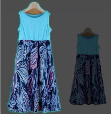 Mama & daughter blue swirl matching dresses