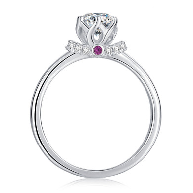 Round Cut Moissanite Diamond Ring