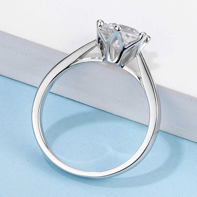 Classic Round Cut Moissanite Diamond Crown Solitaire Rings