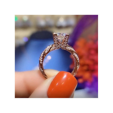 2.0ct Round Brilliant Cut Moissanite Diamond Ring