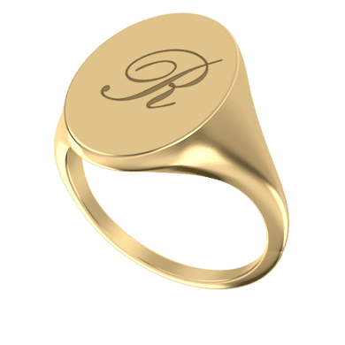 Custom Initial Ring With Birthstone A
