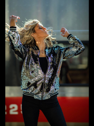 Sequin Track Jacket