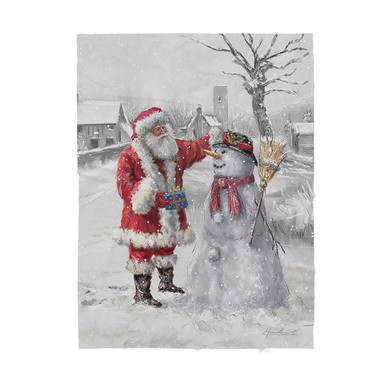 Santa Claus and Frosty - Sherpa Blanket