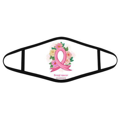 Flowers Breast Cancer Awareness - Polyblend Face Mask