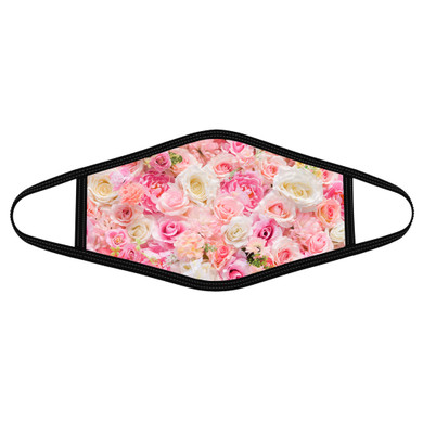 Roses Pink n White- Polyblend Face Mask