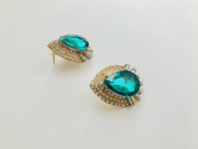 ELEGANT BIG EARRINGS - GREEN