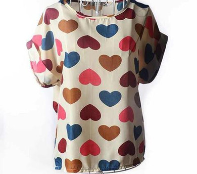COLORFUL CHIFFON PATTERN BLOUSE
