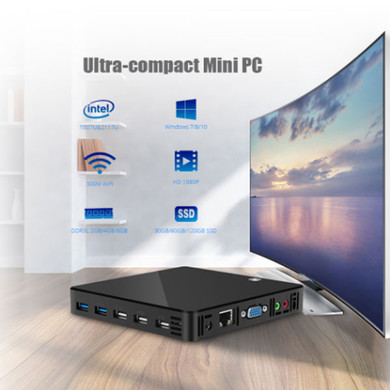 Mini PC | Computer Intel Pentium 2117U | Windows 10 Computer PC | 4GB RAM 60GB SSD | 300Mbps WiFi 1000Mbps LAN | HDMI VGA 5*USB TV Box | Nettop PC