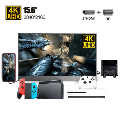 DIGITBLUE® 4K 15.6" Portable Monitor | IPS LCD Screen Laptop Monitor HDMI DP port | 3840x2160 UHD Gaming Monitor | for PC Computer Laptop Xbox Ps4 Display