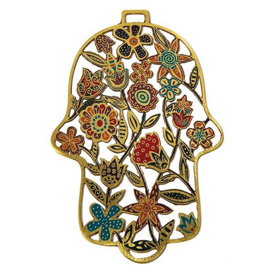 Hamsa - Etching - Flowers - Multicolor