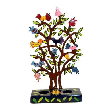 Candlesticks - Laser Cut - Painted - Multicolor Pomegranates