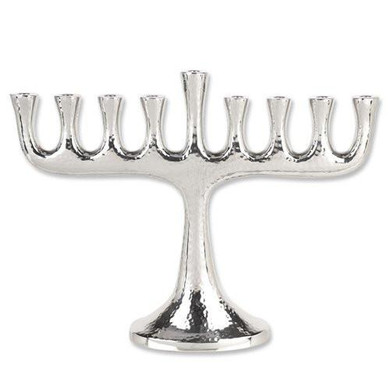 Highly Polished Nickel Plated Hammered Menorah