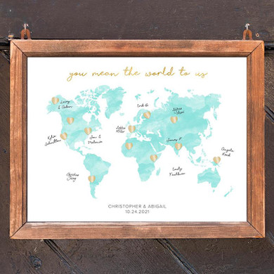 Personalized Wedding Guest Book Alternative - Map