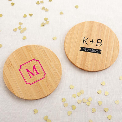 Personalized Wood Round Coaster - Bachelor & Bachelorette (Set of 12)