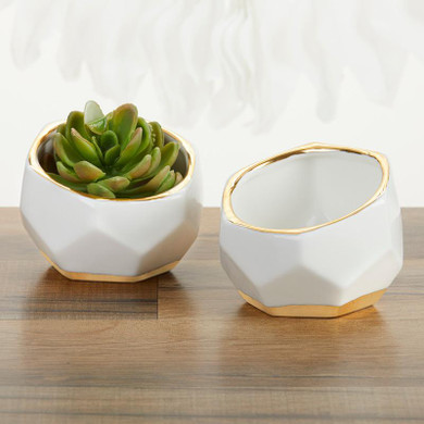 Geometric Ceramic Planter (Set of 2)