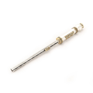 Smooth Lighter silver and brass title "boreh minei" H2 crown