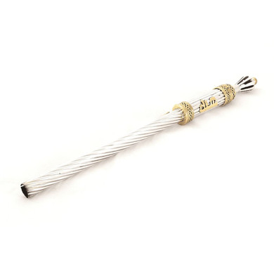 Lighter with lines silver & brass title "shabbat kodesh" C3 crown
