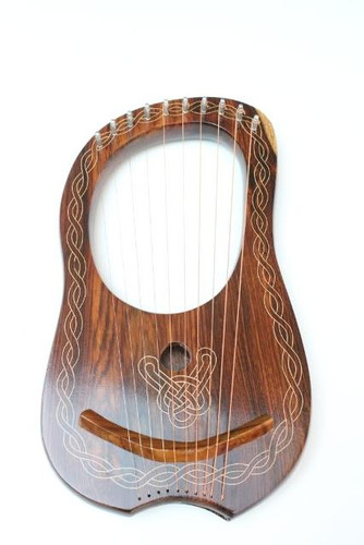 Dark Wood Lyre Harp 10 String King David's Biblical Harp of Psalms