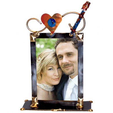 Full Heart Wedding Glass Keepsake Photo Frame By Gary Rosenthal, Keepsakes In Black Size: 2 L X 6 W X 9 H