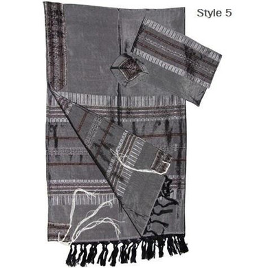 Tallit Set - Gray Silk