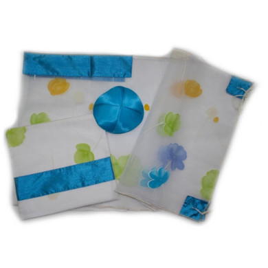 Tallit - Organza Floral Blues