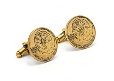 Israeli Coin Cufflinks With The 5 Agora Coin Of Israel Israeli Coin Cufflinks With The 5 Agora Coin Of Israel