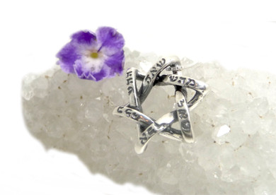 Silver Star Of David Braided With The Names Of God