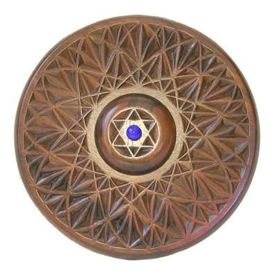 Glass Dreidels & Hand Carved Plate & Bowl Set