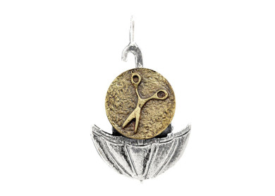 Scissors Umbrella Coin Medallion of Israel Necklace