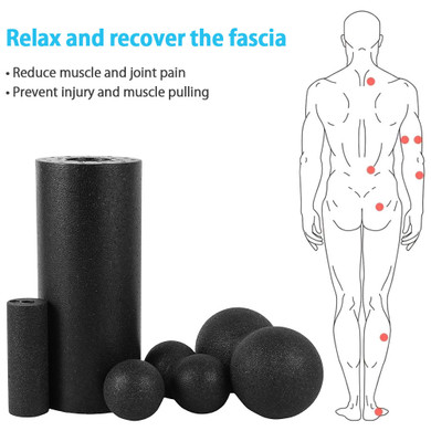 5pcs Yoga Massage Roller & Fitness Ball for Exercise