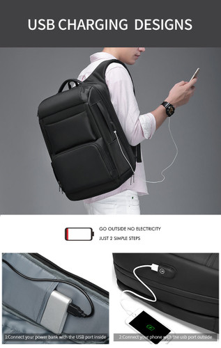 TOP SELLING Large Capacity Anti-thief USB Charging Waterproof Travel Laptop Bag