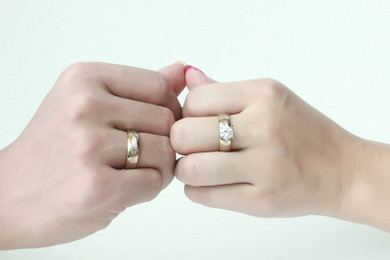 Trendy CZ Stone Stainless Steel Wedding Ring for Couple Trendy CZ Stone Stainless Steel Wedding Ring for Couple