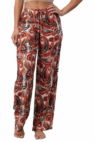 WOMEN'S FASHION PAISLEY PALAZZO PANTS