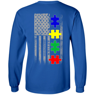 Autism Awareness American Puzzle Pieces Flag