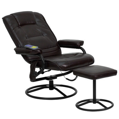 Massage Brown Leather Recliner