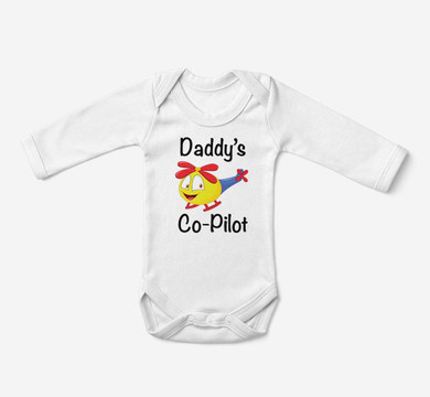 Daddy's Co-Pilot (Helicopter) Designed Baby Bodysuits