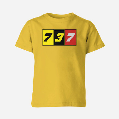 Flat Colourful 737 Designed Children T-Shirts