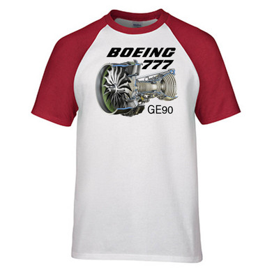 Boeing 777 & GE90 Engine Designed Raglan T-Shirts
