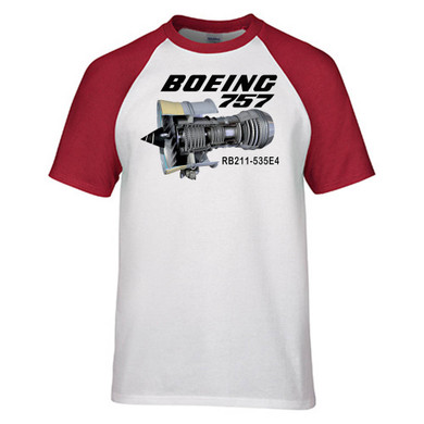 Boeing 757 & Rolls Royce (RB211) Engine Designed Raglan T-Shirts