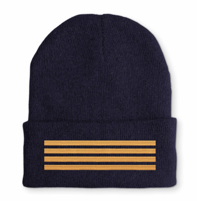 Pilot Epaulette (Golden) 4 Lines Embroidered Beanies