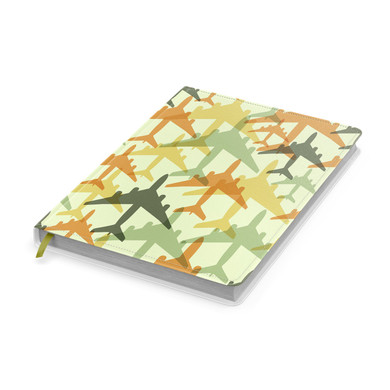Seamless Colourful Airplanes Designed Notebooks